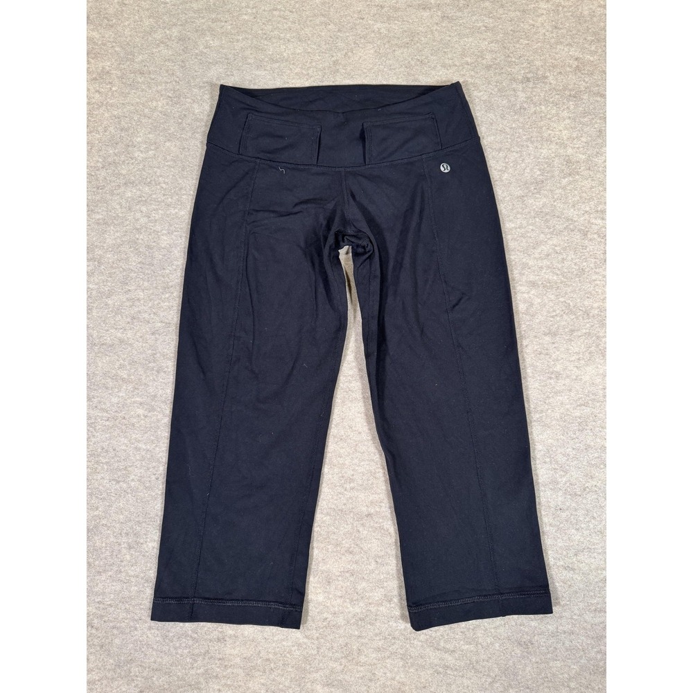 Lululemon Leggings Womens 4 Tall Black Capri High Rise Pockets Yoga Athletic